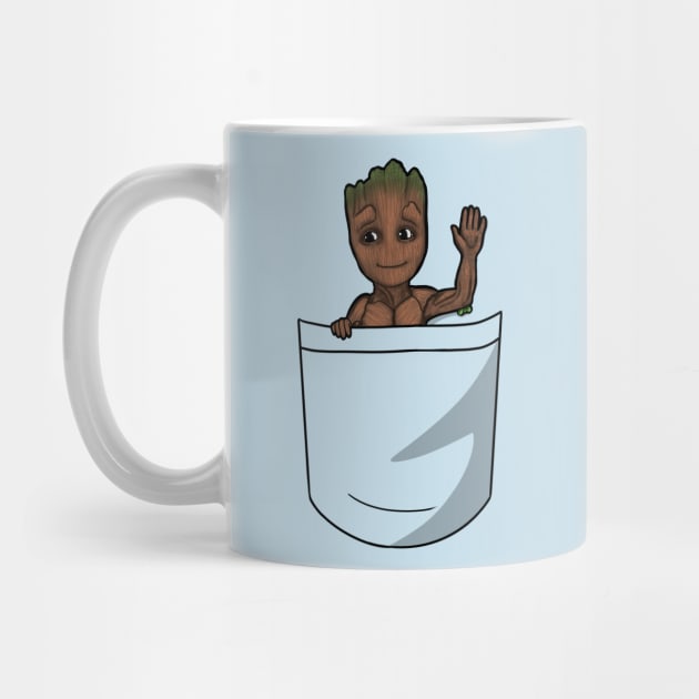 Shirt Pocket Groot by leiacat